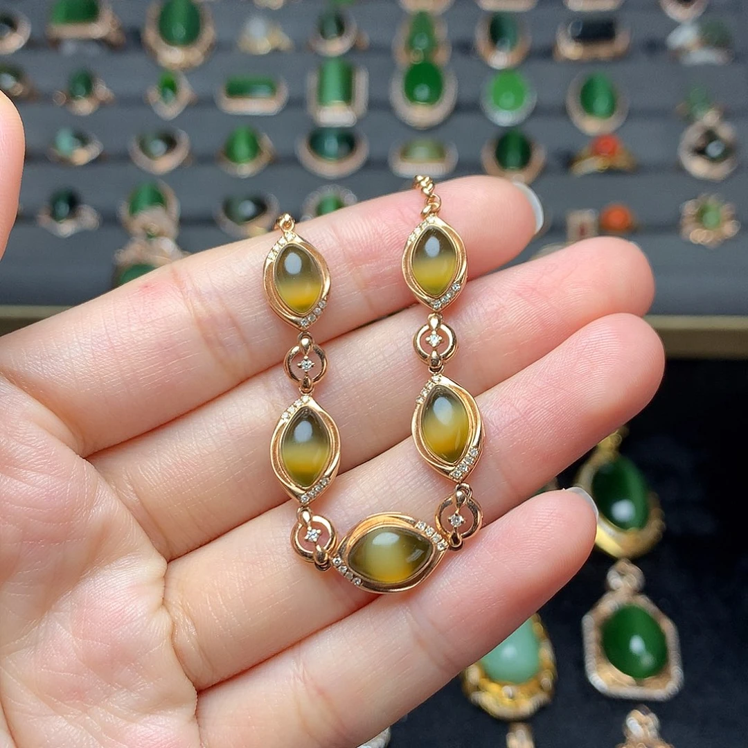 手链18K金镶嵌和田玉