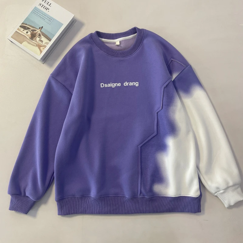 298青少年美式潮牌字母印花连帽卫衣中大童加绒宽松高级感上衣潮