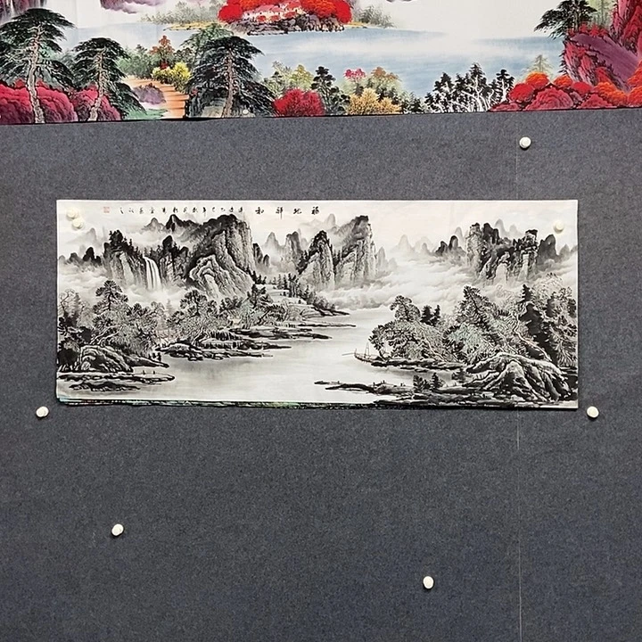 国画小六尺山水一副