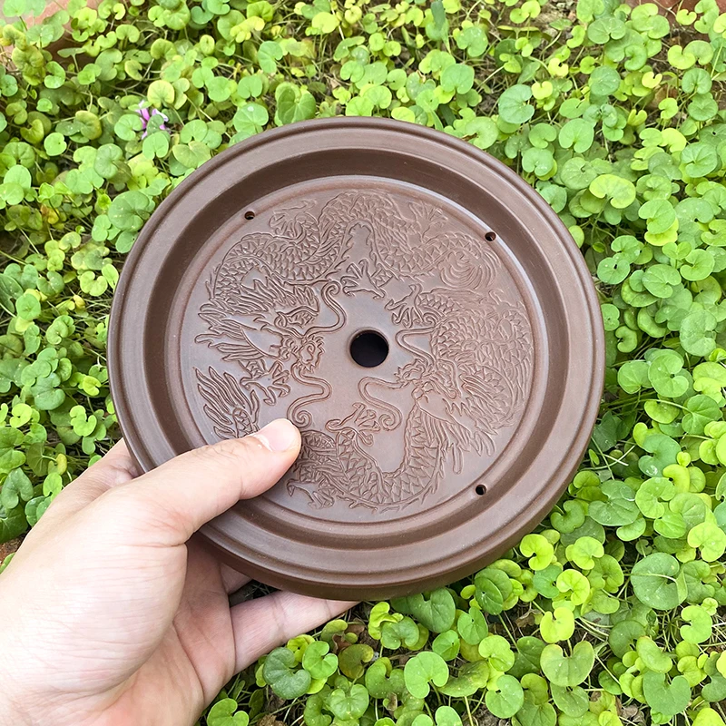 紫泥6寸茶盘干泡台可蓄水HF0