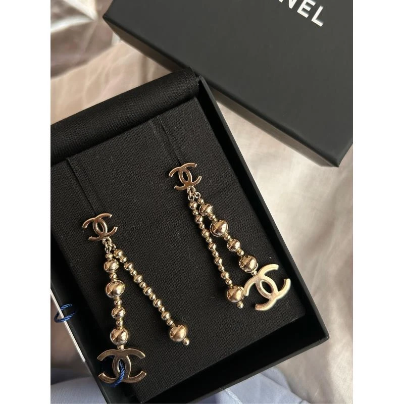 95新 Chanel/香奈儿  chanel 金珠流苏21s耳钉  13658520