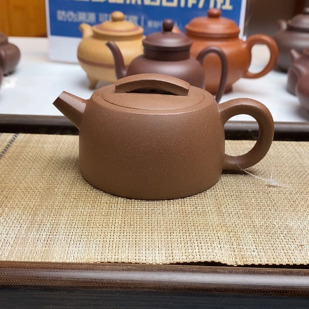 茶壶紫砂160毫升老乌泥汉扁微瑕