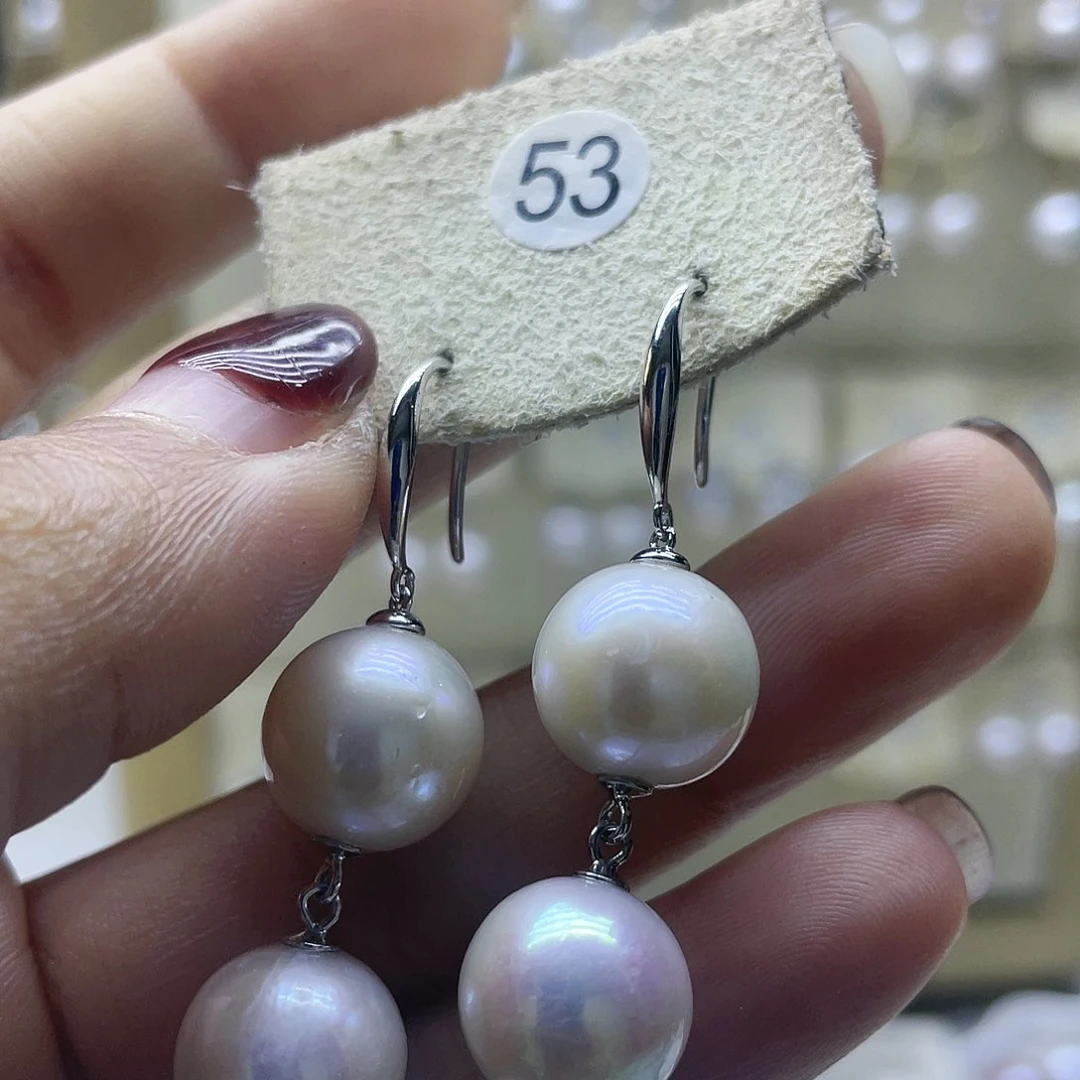 淡水珍珠耳饰银S925镶嵌