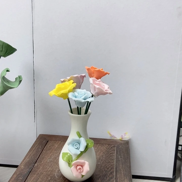 摆件手工制作陶瓷花