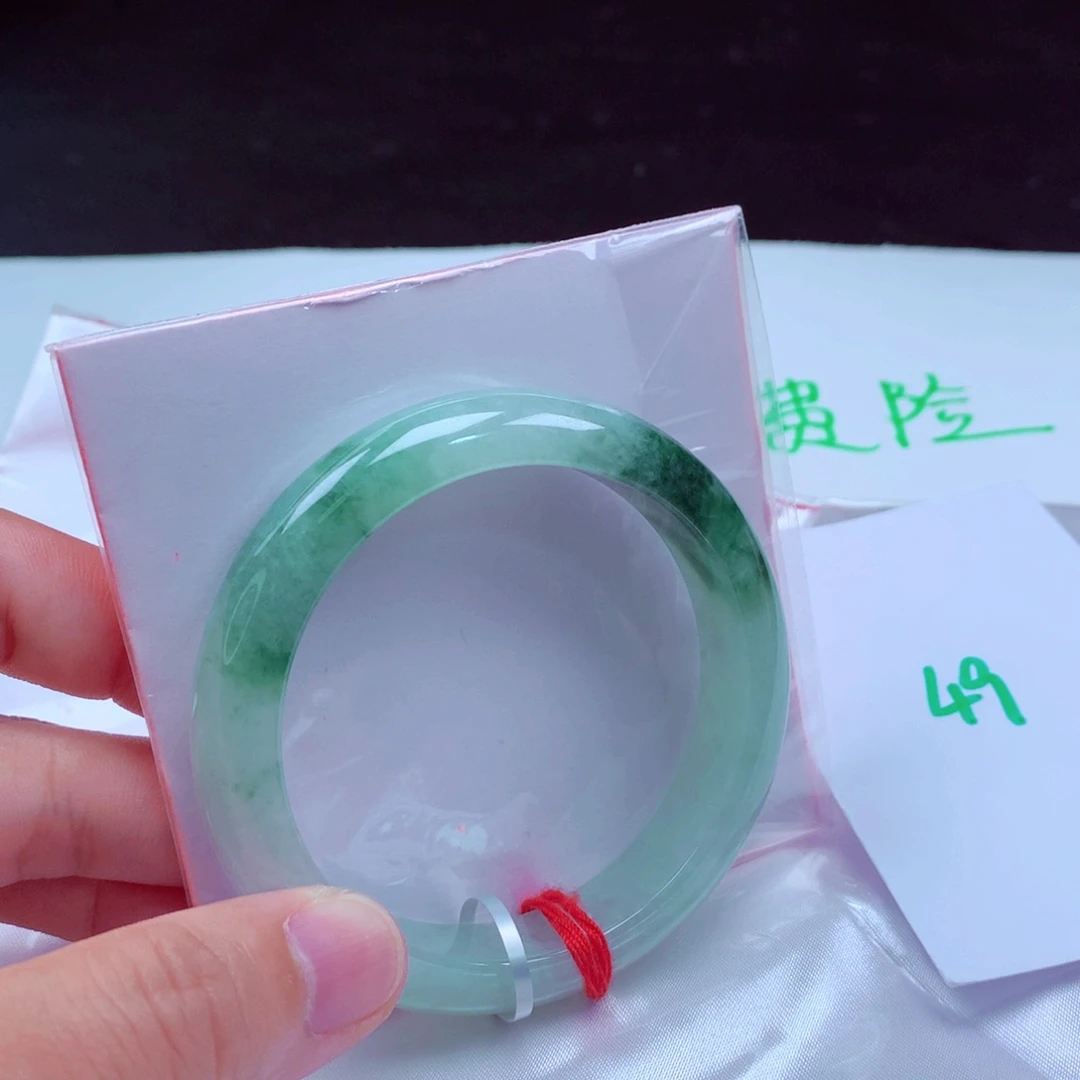 未镶嵌手镯翡翠天然A货翡翠手镯54.6