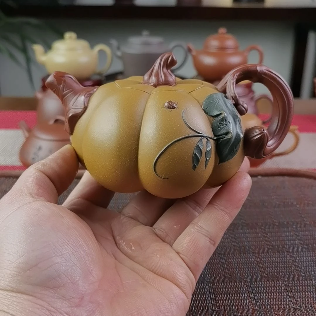 紫砂茶壶黄金段南瓜300CC国工