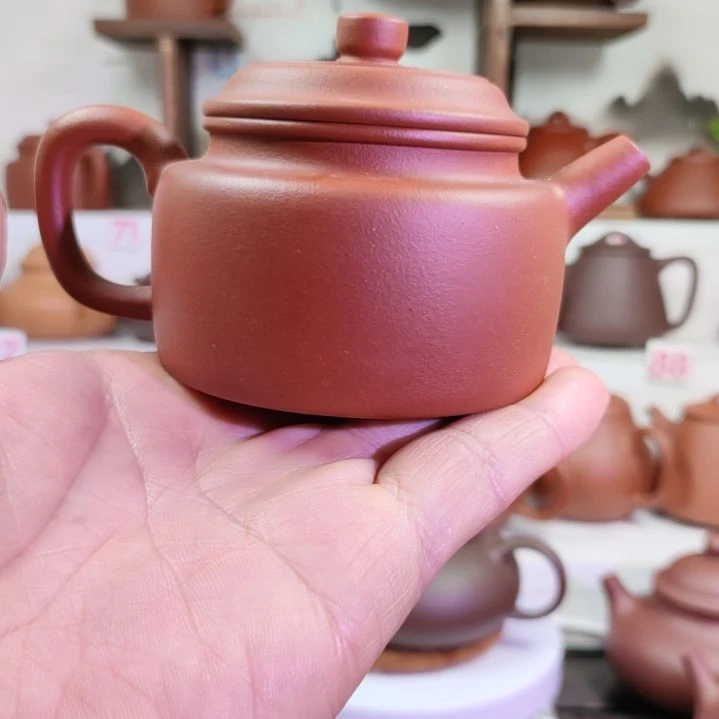 紫砂茶壶德钟红皮龙160cc左右微瑕