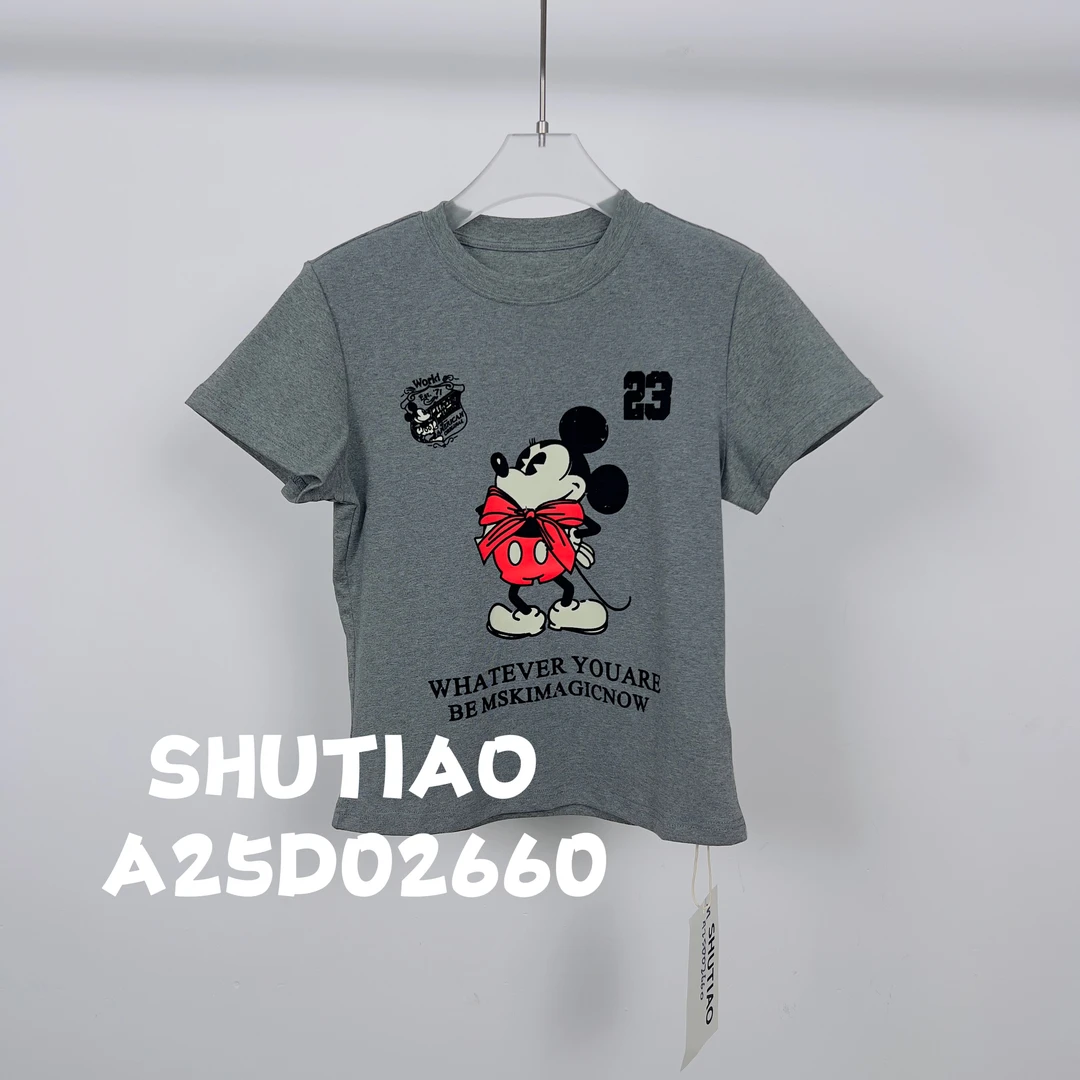 【SHUTIAO】2025夏季：新款小众设计款T恤A25D02660
