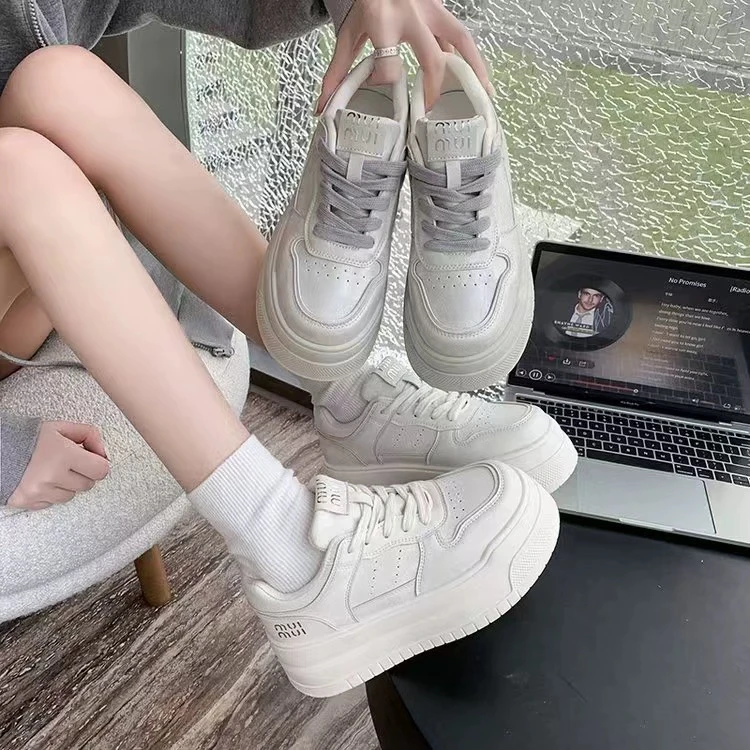 厚底增高板鞋女款2025新款春季时尚潮流小白鞋89x62