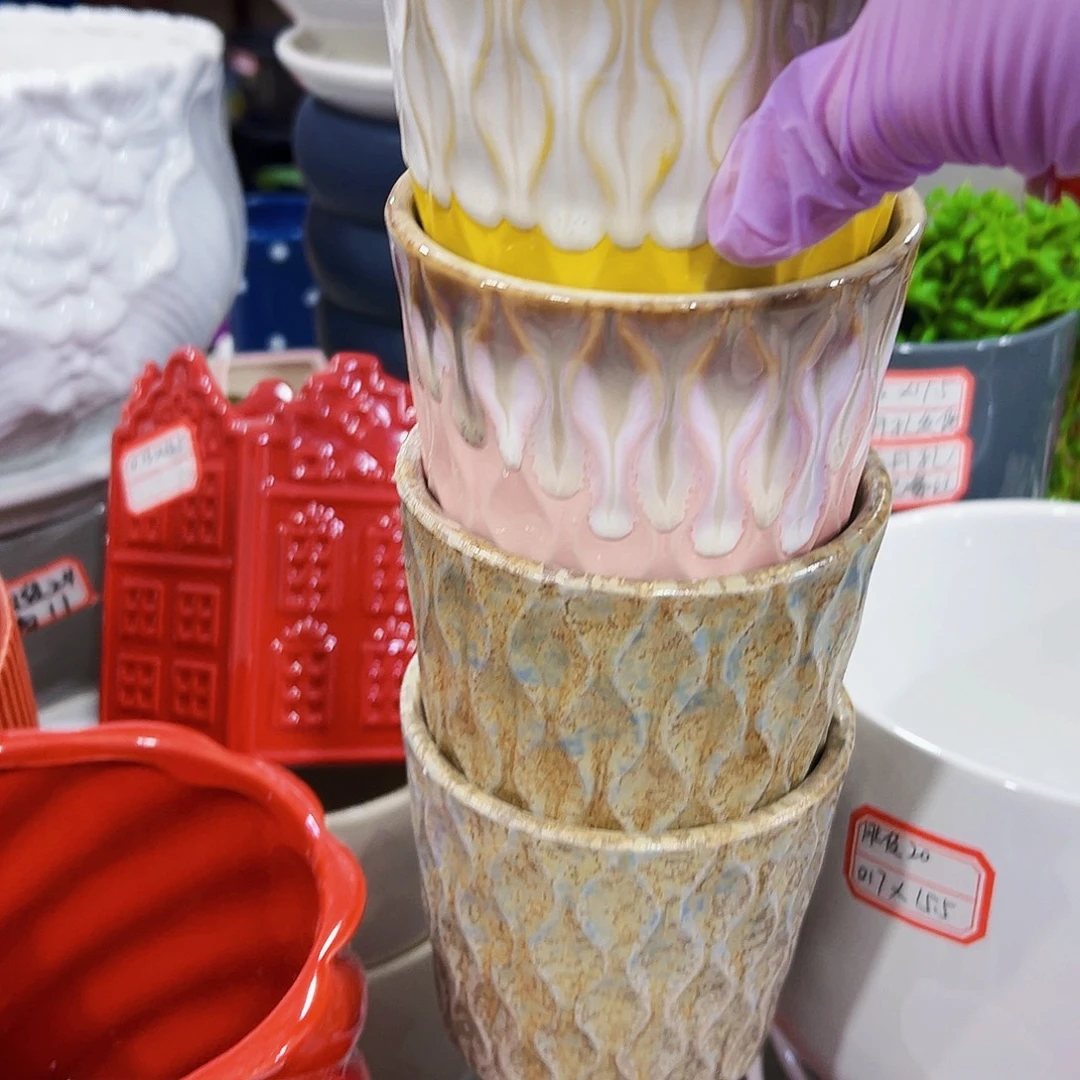 有孔外贸尾单陶瓷花盆凑单10米包邮