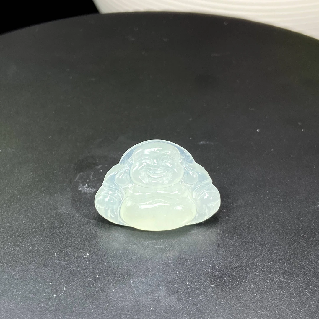 RX2天然缅甸A货翡翠白冰佛公/084920/北京中保拍卖