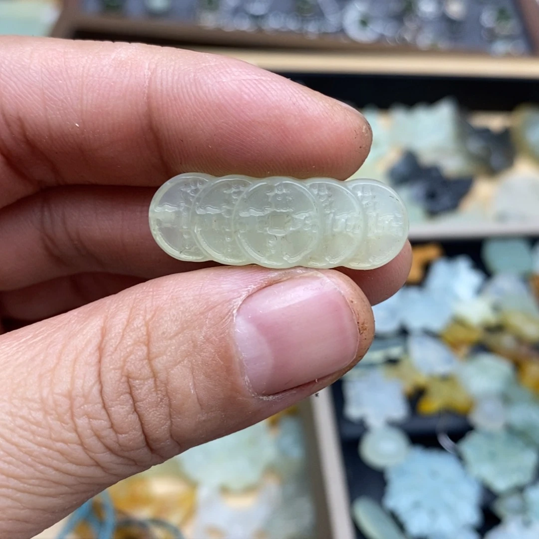 岫玉纯天然岫玉挂件戒指未镶嵌