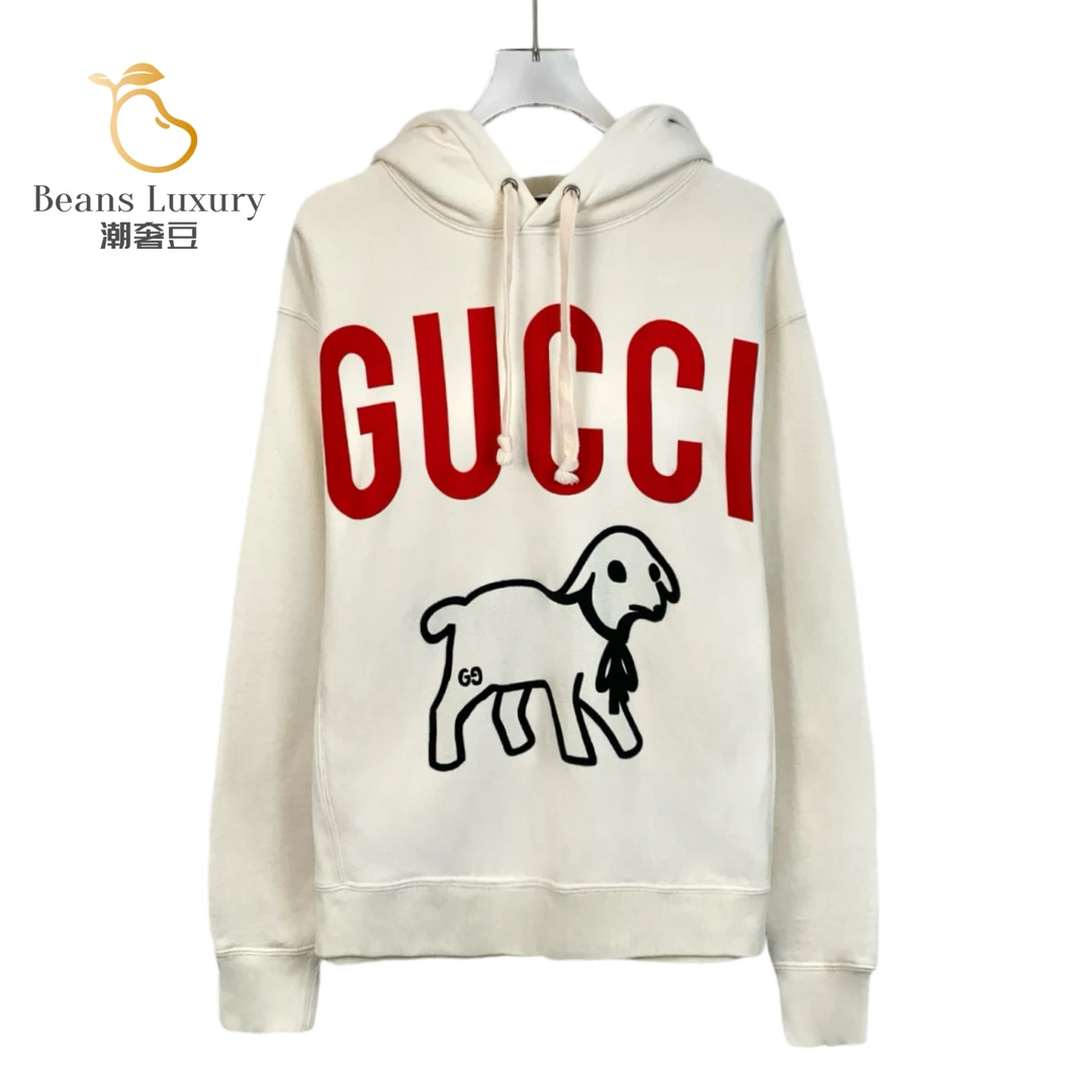 95新 GUCCI/古驰 潮奢豆 严选/小羊印花卫衣/J12508