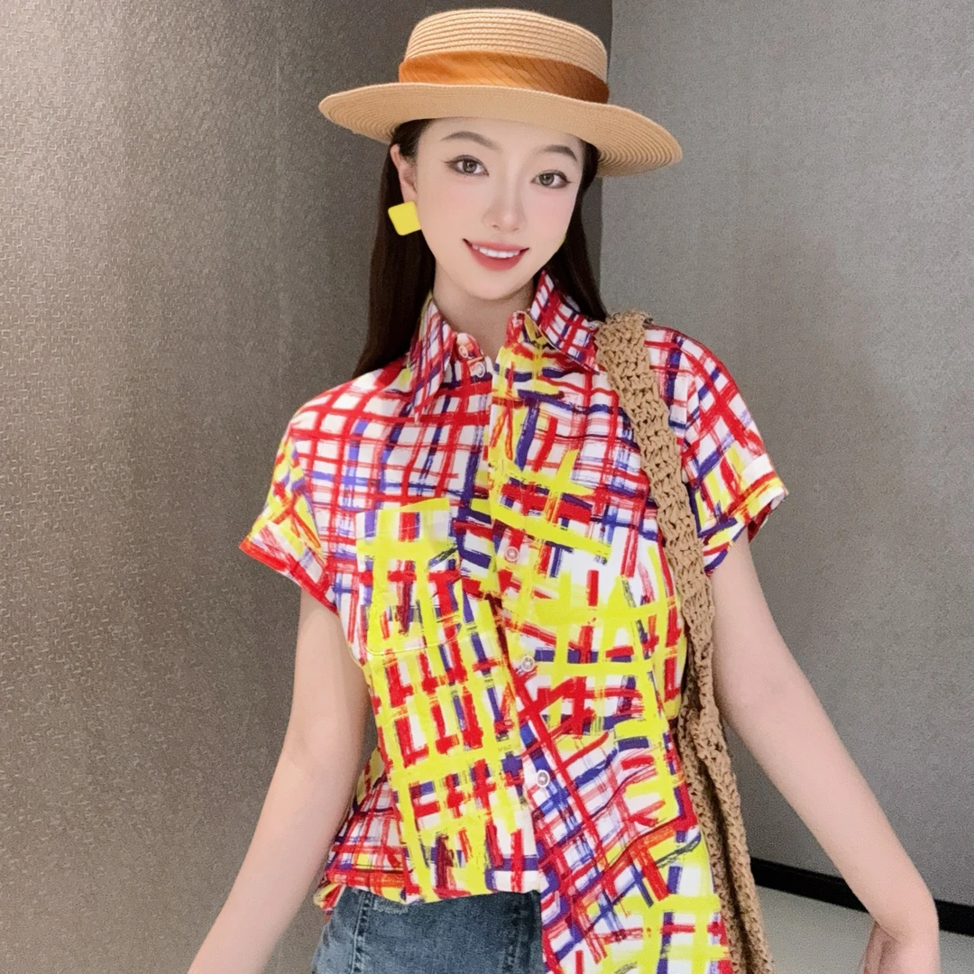 GIRDEAR/哥弟2025夏季新款休闲夏威夷风短袖衬衫1300637