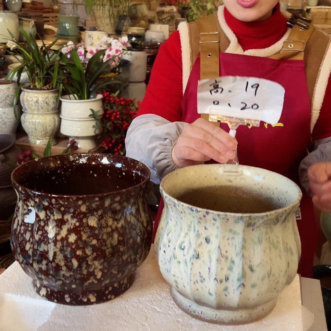 紫砂花盆高度19口径20