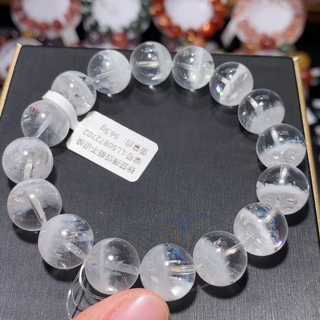 未镶嵌手链水晶F白幽灵13.6