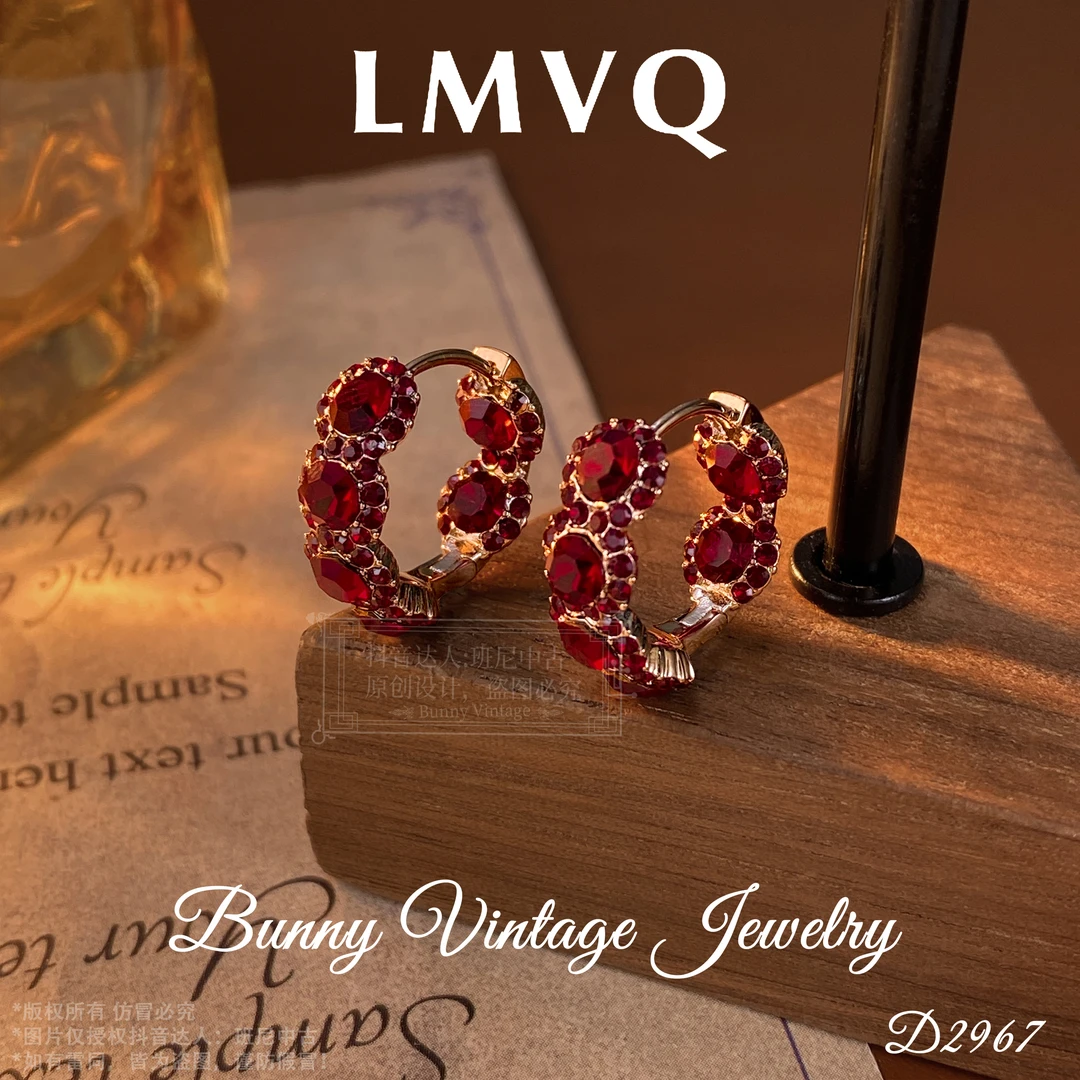 D2967 法★【红酒女郎】冬LMVQ 罗曼维奇 限定 耳钉