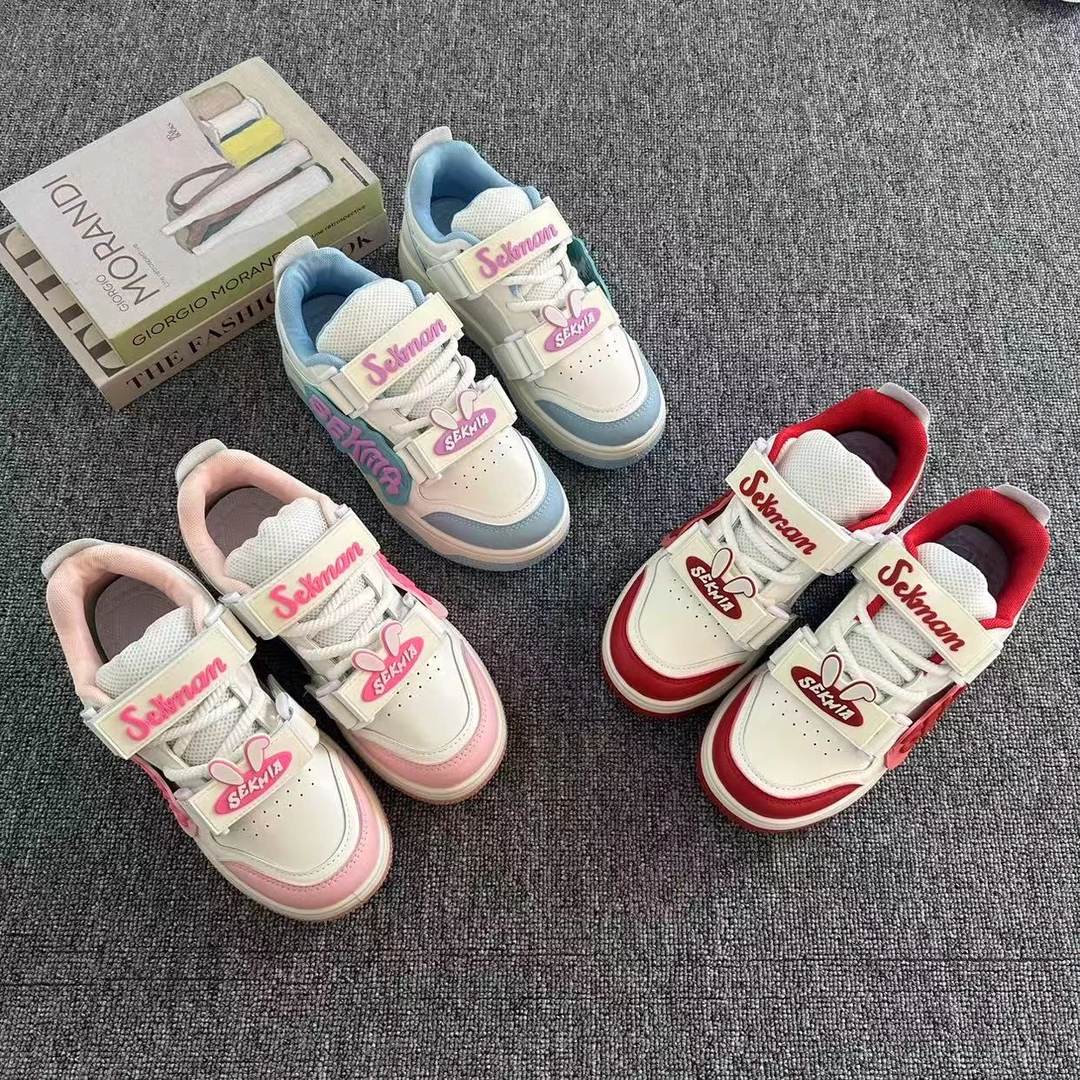 【贴贴兔！三个颜色都好看！】女鞋2025新款春季百搭休闲板鞋