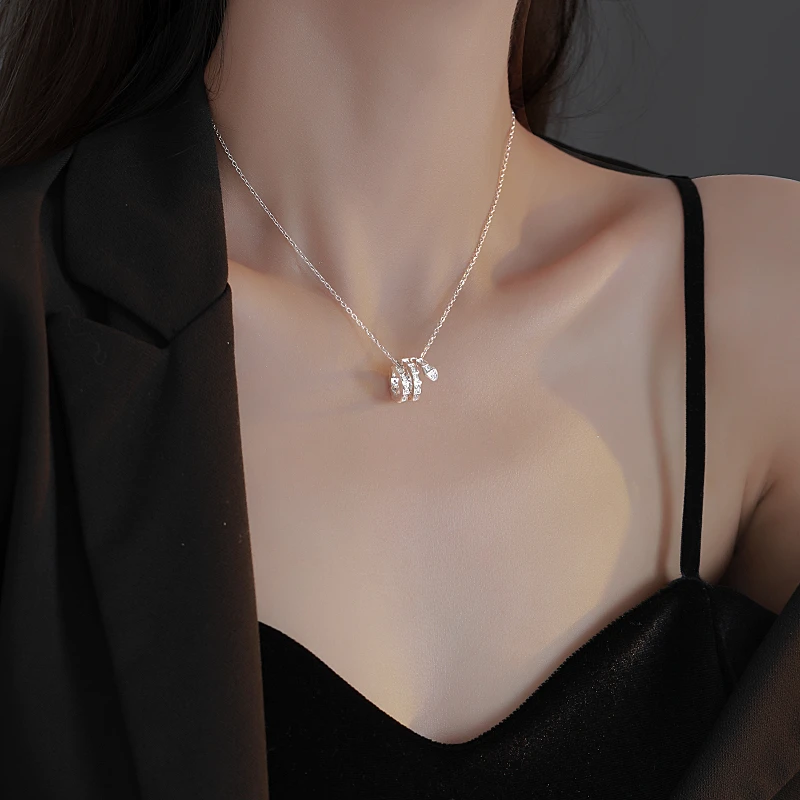 CUOOYINO/初影 链子925银合成锆石 【永夜灵蛇】精致项链百搭锁骨链