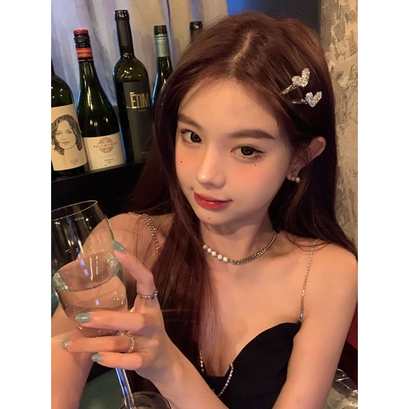 【蜜桃茶】甜心协会 y2k闪闪星星爱心发夹女侧边鸭嘴夹刘海夹发卡