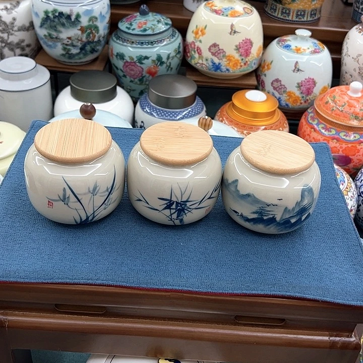 瓷片茶叶密封罐陶瓷