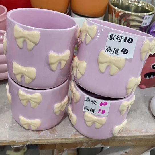 多肉绿植陶瓷花盆9.9包邮，有孔