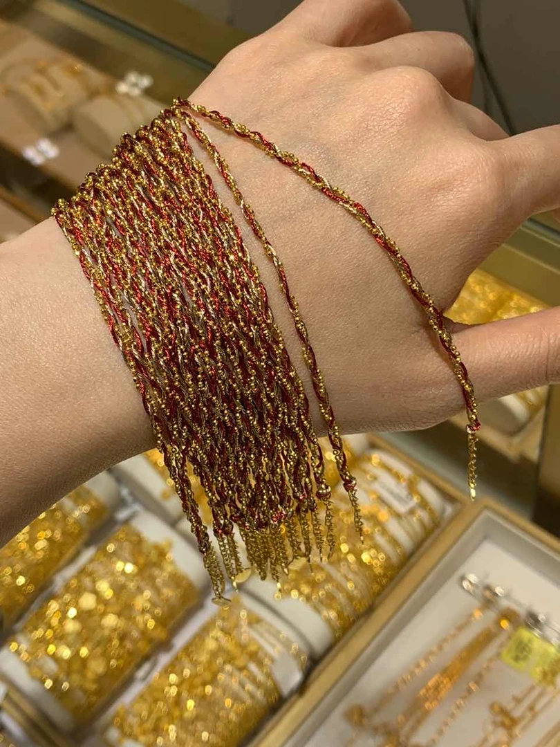 【红绳】足金手链1条-ZJ|BZJ6