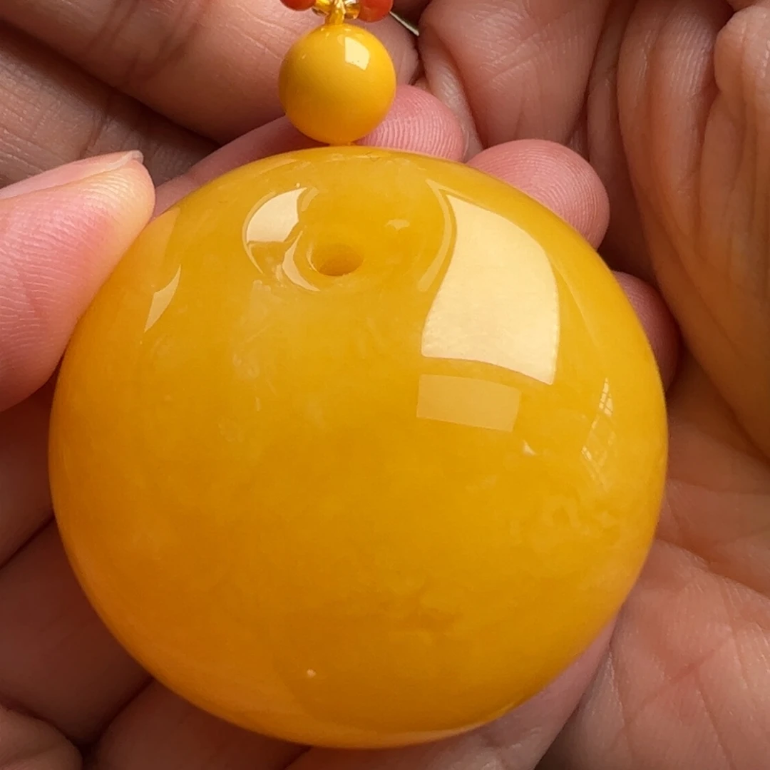 蜜蜡毛衣链未镶嵌无优化无烤色无补胶无覆膜无辐照无煮蜜