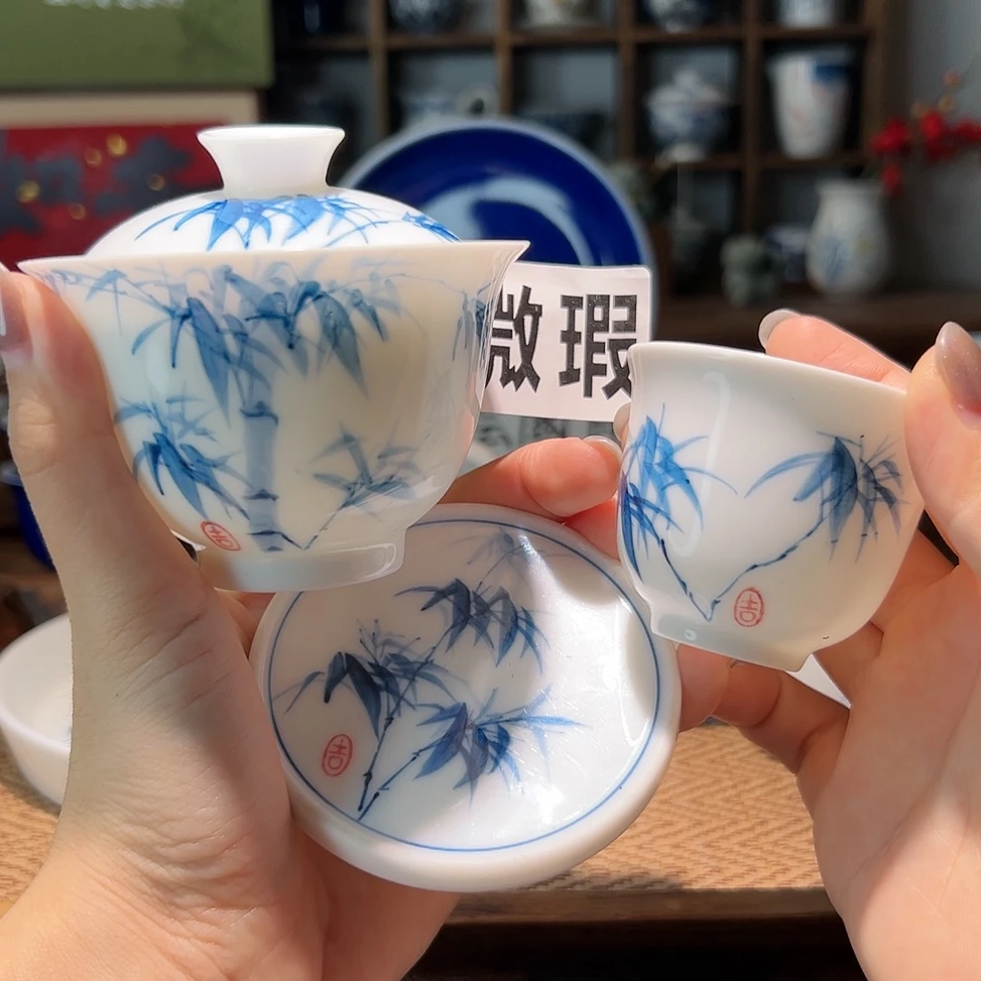 【闪购商品】微瑕 手绘 盖碗
