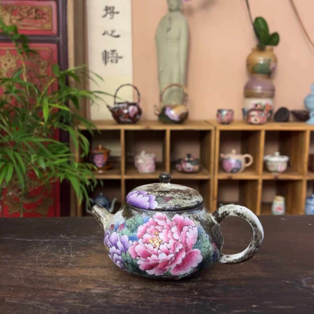 糖***顾柴烧纯手工手绘陶瓷