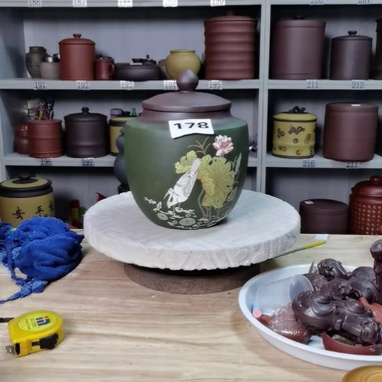 茶叶罐紫砂正品小罐紫砂茶叶罐荷花178