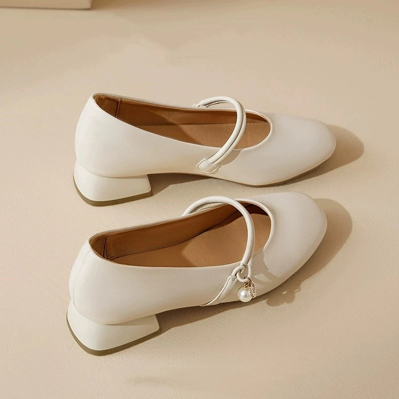 断码特价真皮玛丽珍女鞋2025年新款旗袍单鞋女配裙子中高跟凉鞋女