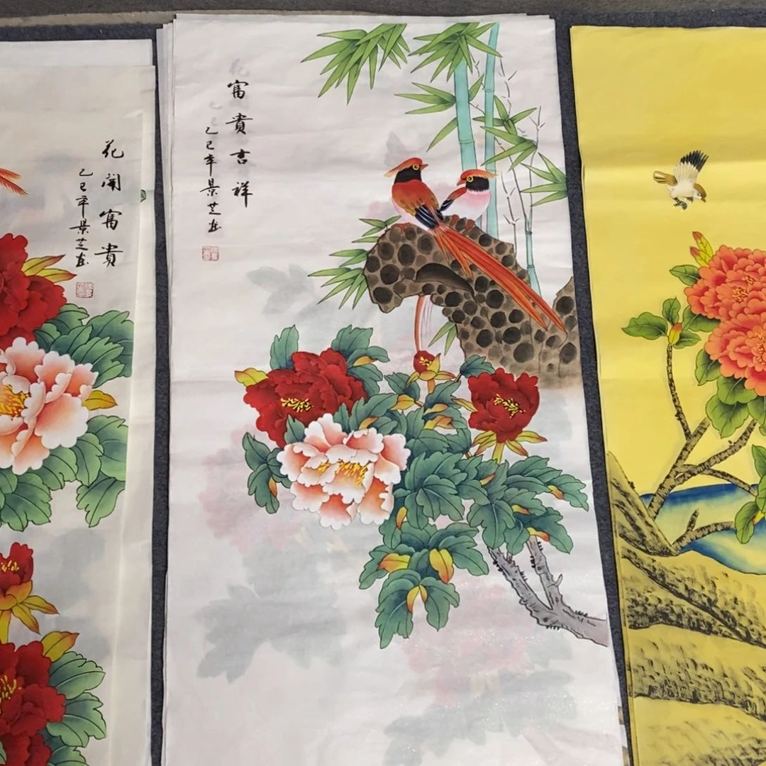 国画尺寸100✖️50三尺工笔手绘画