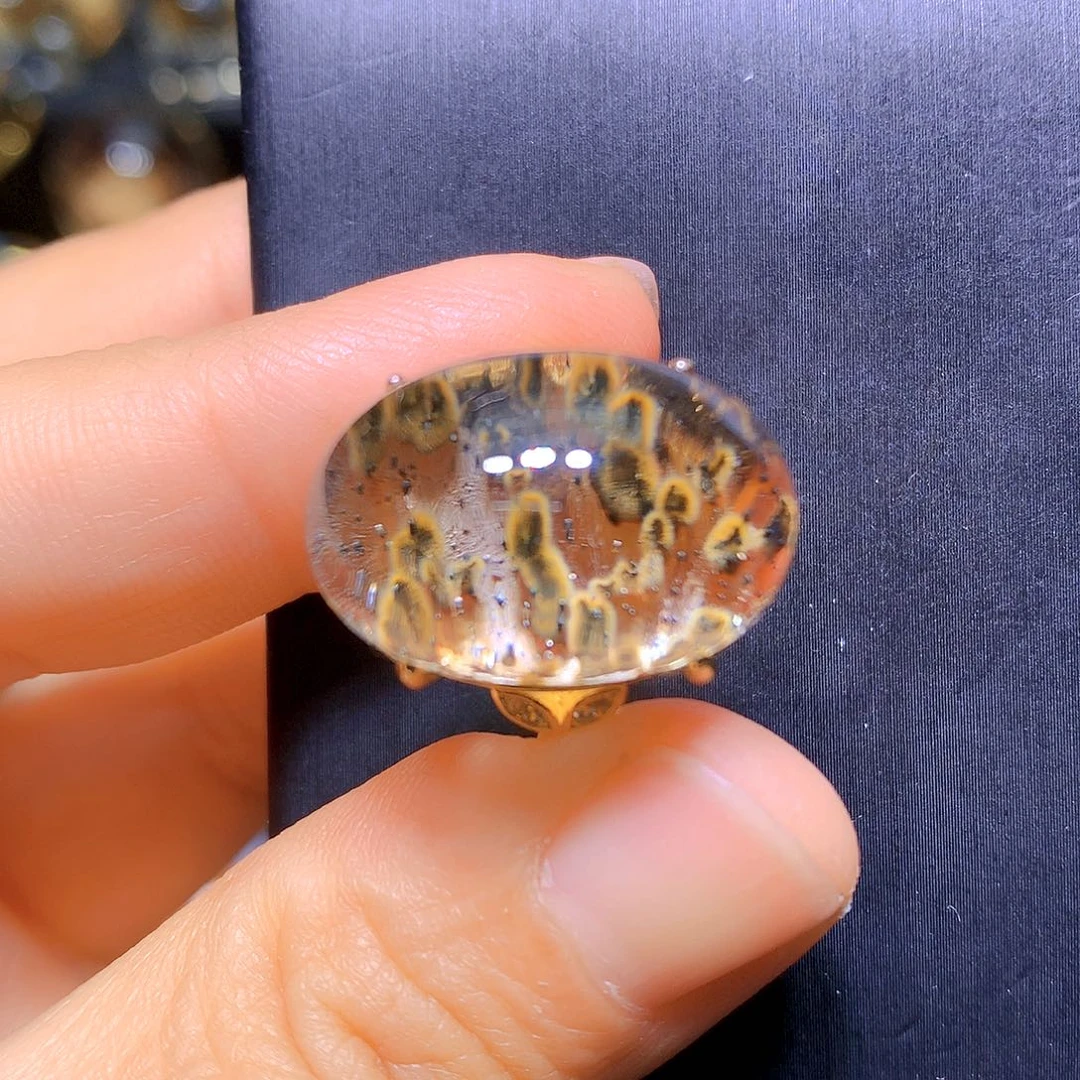 水晶戒指银S925镶嵌天然水晶