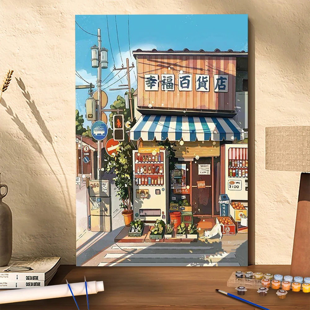 DIY数字油画ZB编号(0-100)画框款40CM*50CM风景