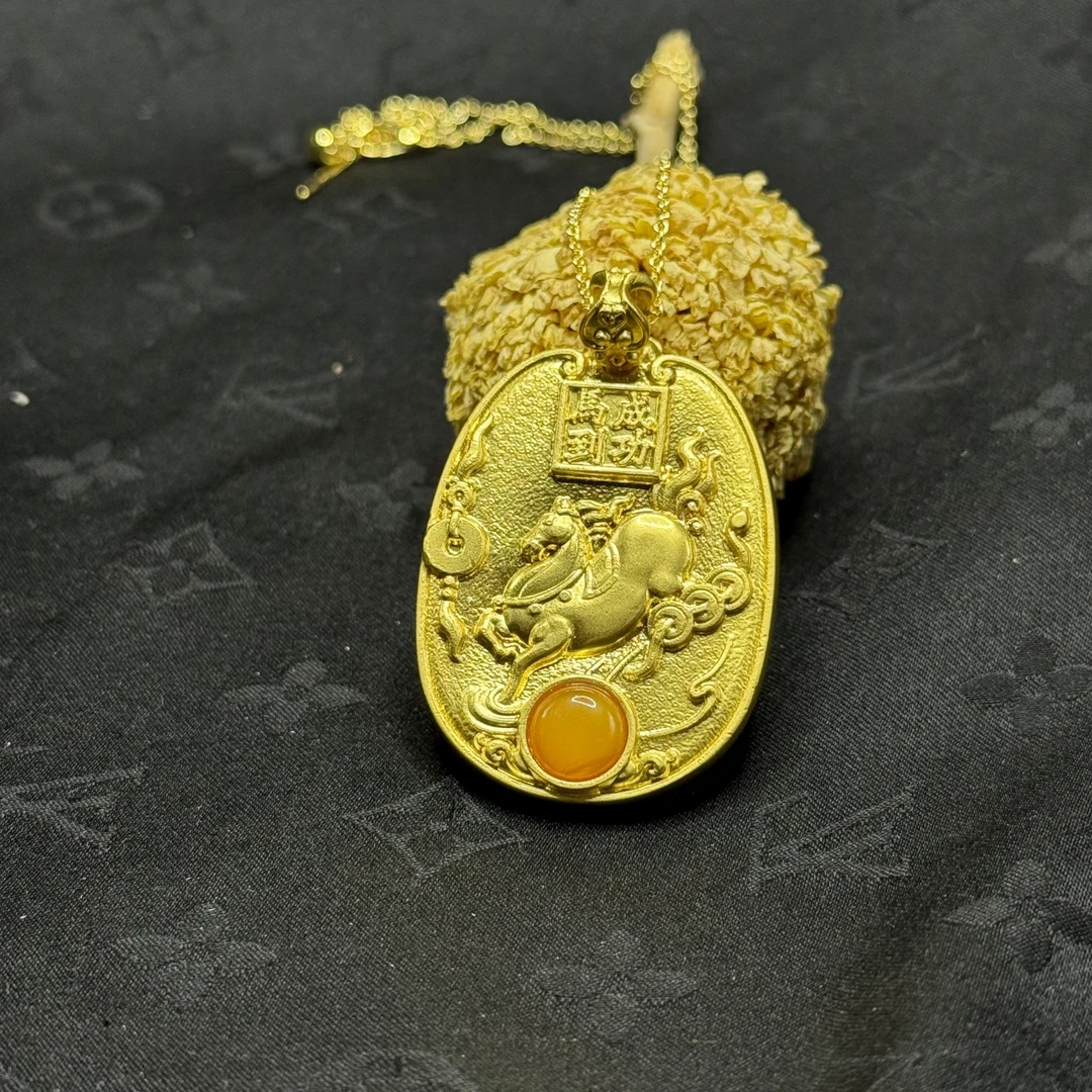 【玉合缘】天然蜜蜡马到成功吊坠 9513