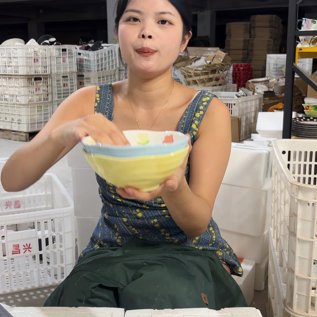 瓷微瑕陶瓷餐具釉下彩  颜色随机