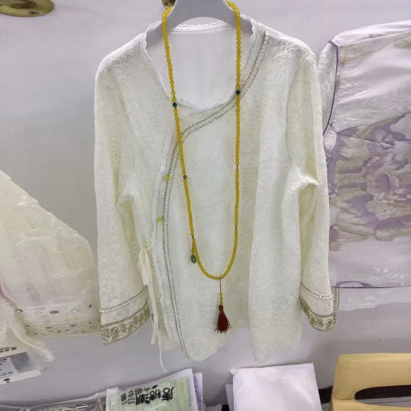欧货重磅2025年早夏新款女装时尚蕾丝刺绣衬衣高级感穿搭漂亮上衣