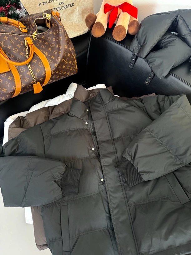 RIVER 福利款/重磅质感纯色加绒男士情侣宽松外套棉服