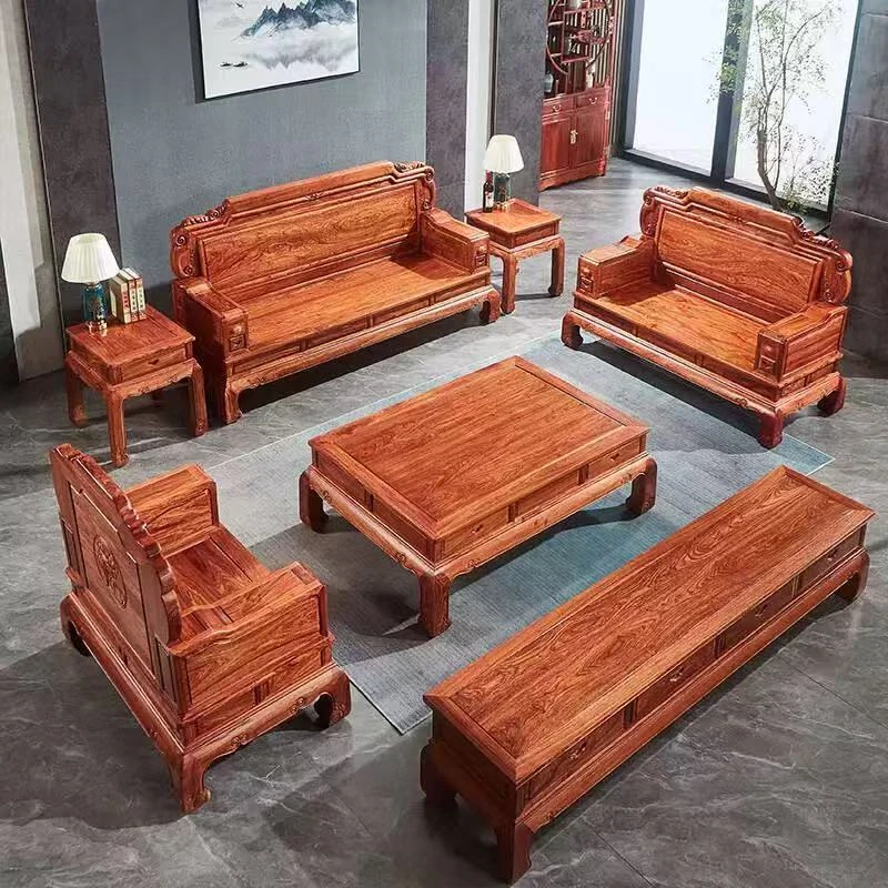 福瑞沙发刺猬紫檀六件套客厅家具实木沙发全实木沙发自由组合沙
