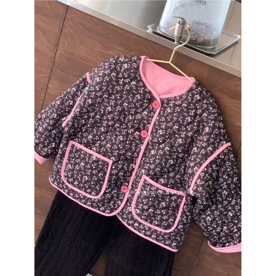 v5298-碎花小棉衣+v5299-细灯芯绒裤儿童