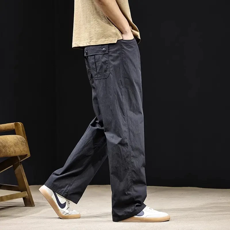 法国Cebrodz直筒休闲裤男冰丝速干薄款宽松大码夏季新款男士运动