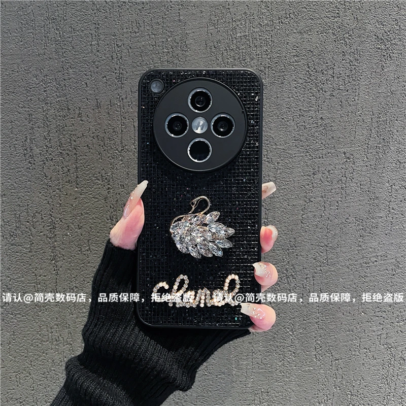 （OPPOfindx8系列）肤感直边黑闪钻适用OPPOfindx8/pro/S/S+手机壳