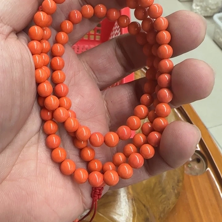 白玉菩提吊坠红色6146