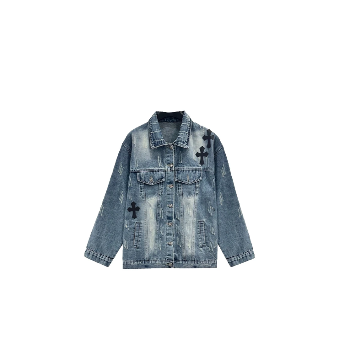 【复古牛仔】高级感轻奢风F复古十字牛仔衬衫外套334号