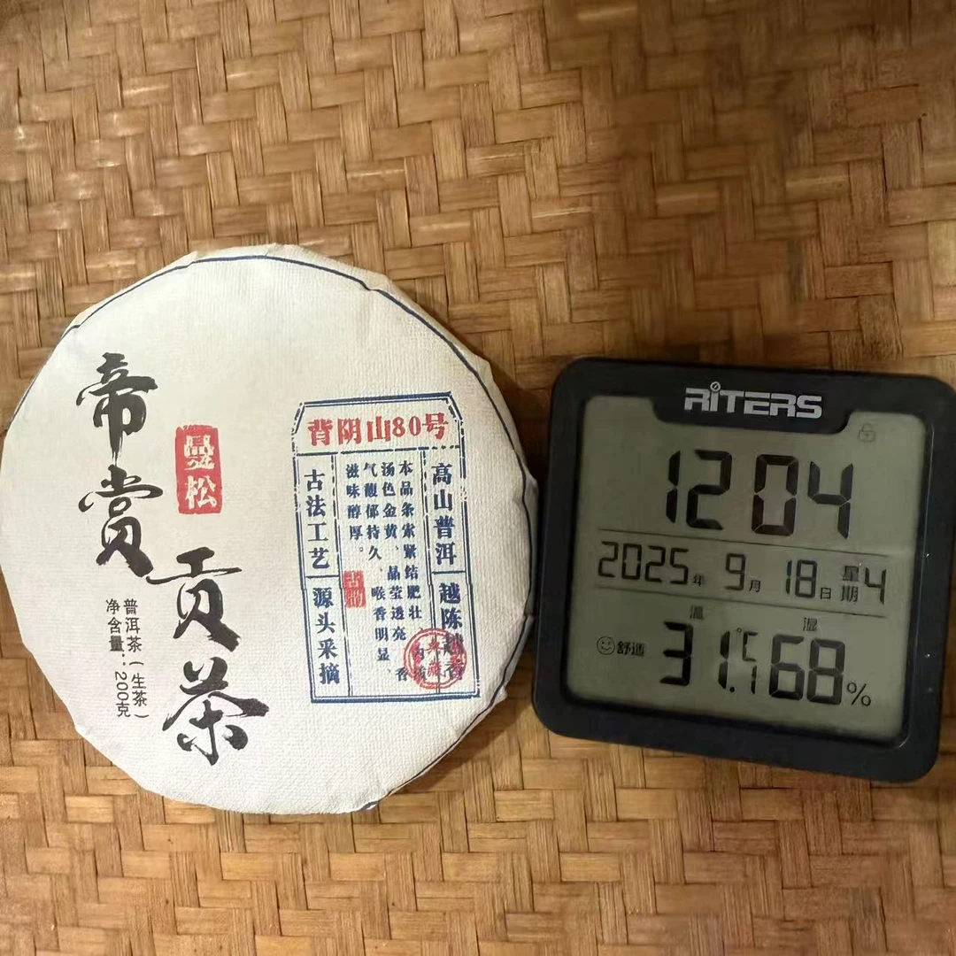 2025年曼松背阴山贡茶古树普洱生茶饼200克M274号9月18日