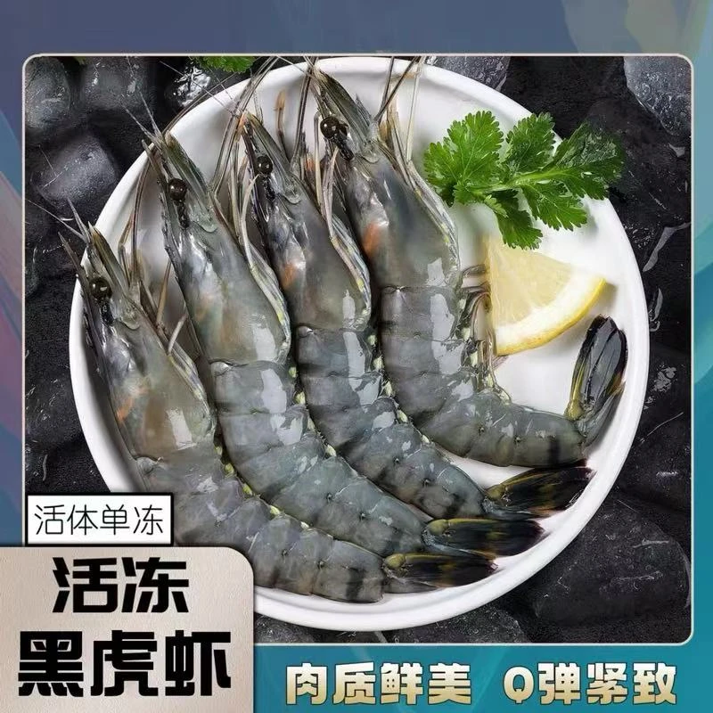 黑虎虾【无冰3斤约40只】每斤10-15只老虎虾 鲜甜斑节虾连云港发
