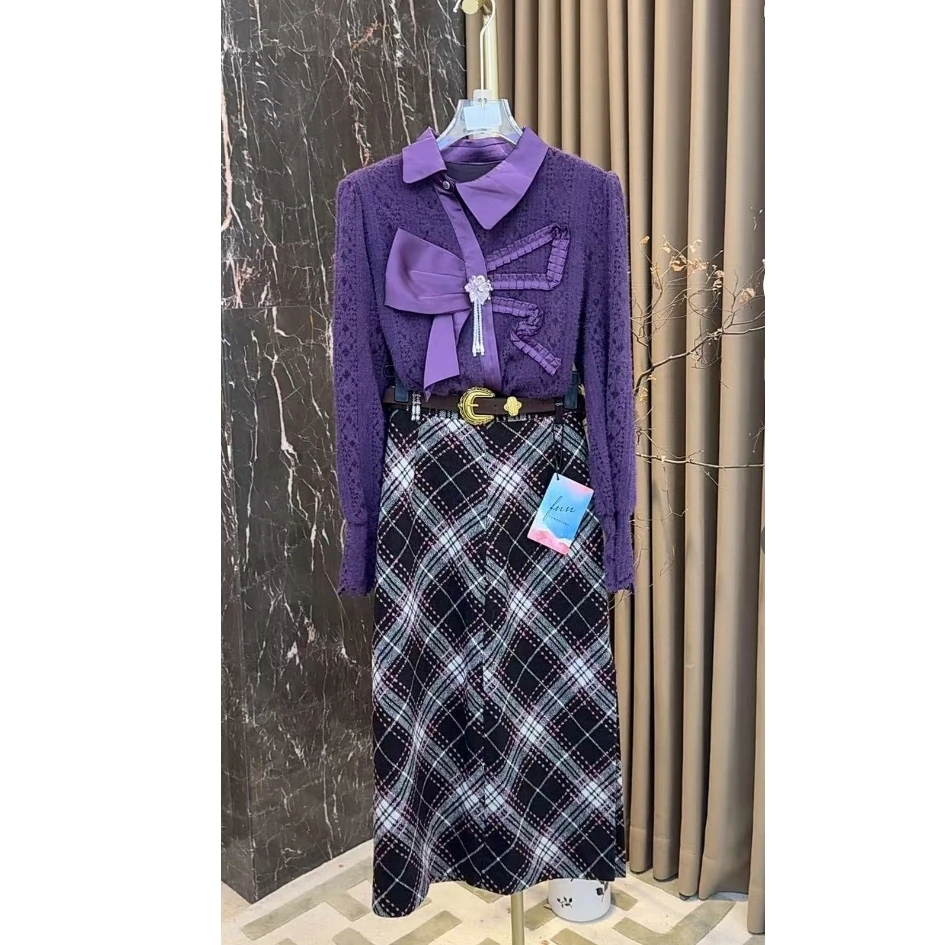 芙娜妮轻奢秋冬新款小众设计气质显瘦名媛女装两件套F2432556