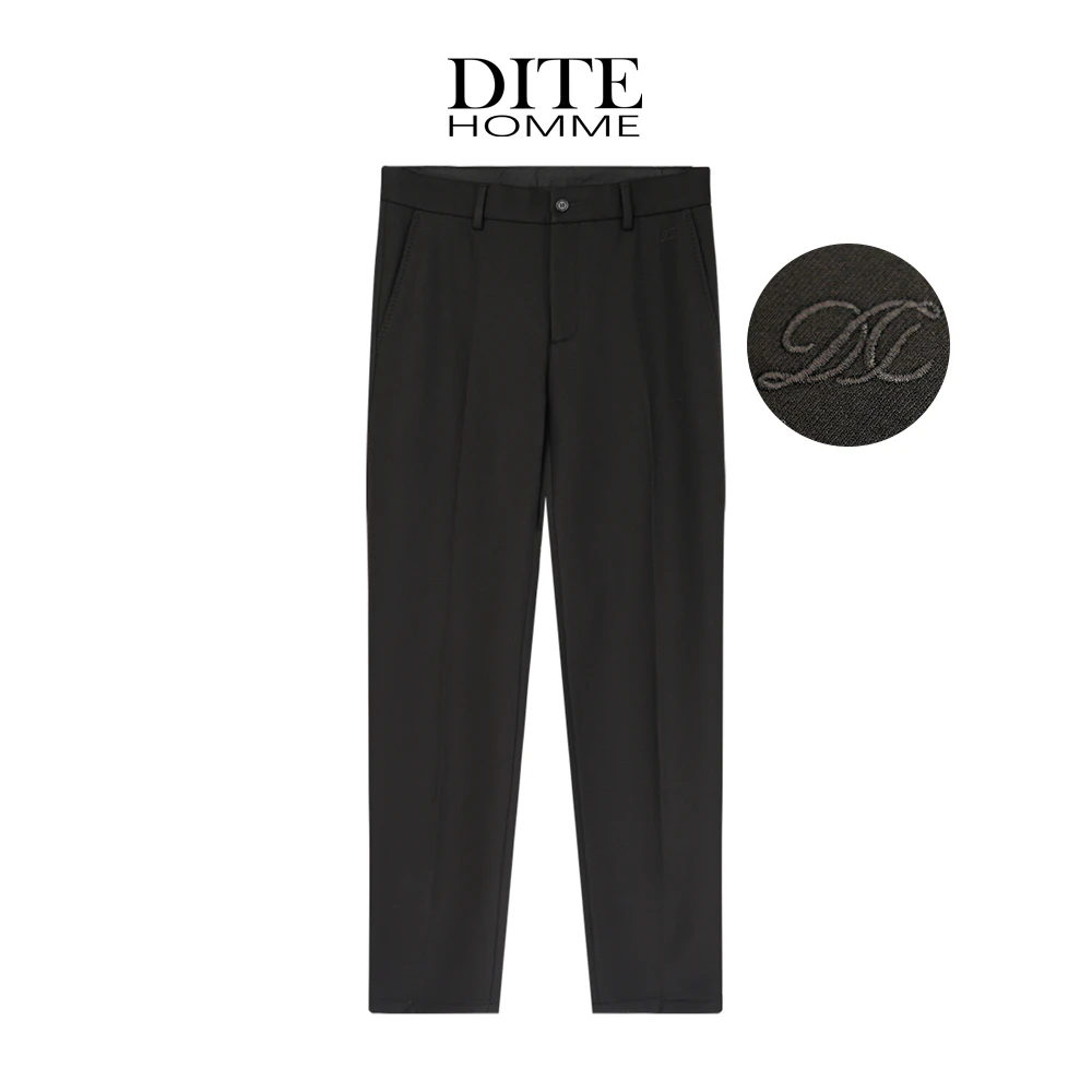 Dite迪特秋冬季男士新款休闲裤直筒时尚百搭黑色修身休闲西裤