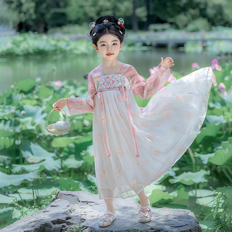 【海天霞】秋季新款汉服女童连衣裙超仙女连衣裙